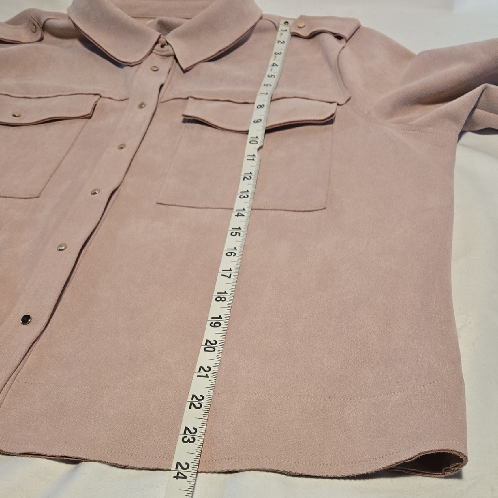 Tribal Jeans Dusty Pink Ultrasuede Utility Jacket - Picture 8 of 11
